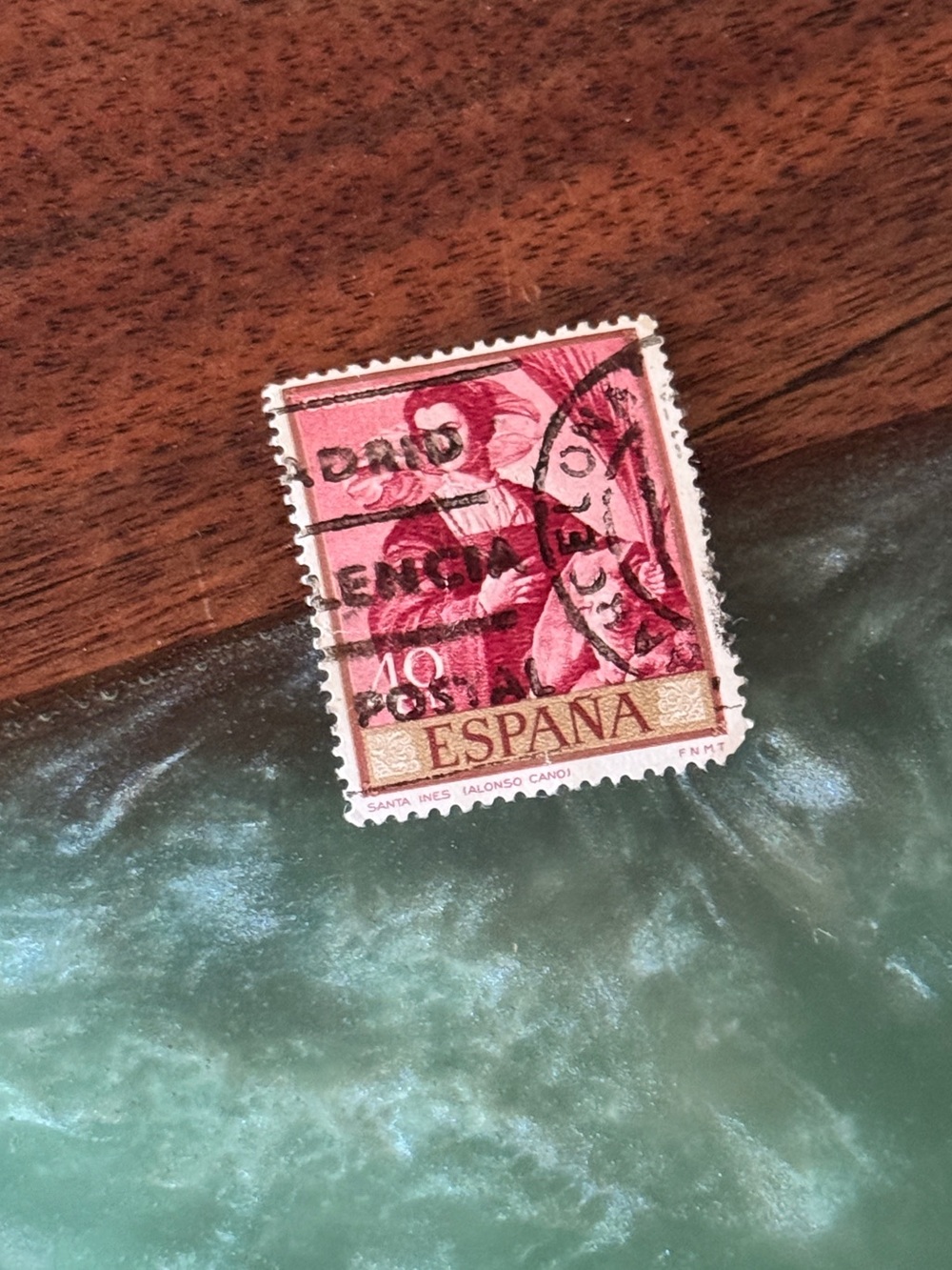 Vintage 1969 Spanish Postage Stamp, "Santa Inés" (Saint Agnes) Alonso Cano